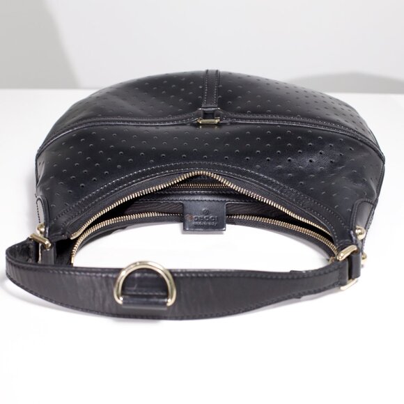 Gucci Black Perforated Leather Reins Hobo Bag (Tom Ford Era) - Picture 6 of 16